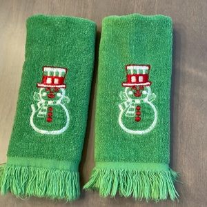 Christmas finger tip towels - 2 snowmen